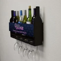 Cheap ⭐ BarMan Wall Mounted Wine Bottle & Glass Hanging Shelf W/ Grapes Crushing It Plaque ❤️ -BarMan - shop customizable wall wine glass hanging shelf bottles glasses side grapes 041f7319 b978 40cf 8658 76fd6f721a8f 700x700