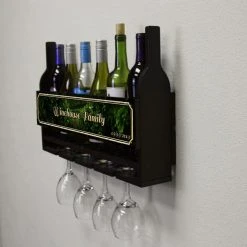 Flash Sale ✨ BarMan CUSTOMIZABLE Wall Mounted Wine Bottle & Glass Hanging Shelf W/ Painted Vineyard Plaque ✔️ 11 Flash Sale ✨ BarMan CUSTOMIZABLE Wall Mounted Wine Bottle & Glass Hanging Shelf W/ Painted Vineyard Plaque ✔️ -BarMan - shop customizable wall wine glass hanging shelf bottles glasses side grapes 700x700