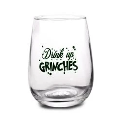 Wholesale ???? BarMan Drink Up Grinches Stemless Wine Glass ????