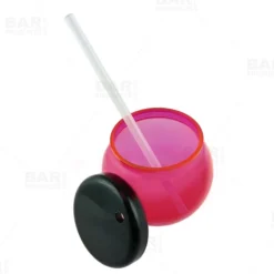 Wholesale ✨ BarMan BarConic® Pink Fishbowl Plastic Drinkware - 20 Ounce - With Lid And Straw ???? -BarMan - shop dw fbwlid pink20 800 lid open bpc 700x700