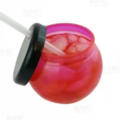 Wholesale ✨ BarMan BarConic® Pink Fishbowl Plastic Drinkware - 20 Ounce - With Lid And Straw ???? -BarMan - shop dw fbwlid pink20 800 white bg liquid bpc 700x700