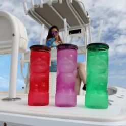 New ???? BarMan BarConic® Drinkware - Green Plastic Tiki Cup W/ Lid And Straw - 24 Ounce ⭐ -BarMan - shop dw tikipk ls pink plastic barconic tiki cups on boat 1 1 1 1 700x700