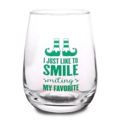 Best Sale ???? BarMan Elf - I Just Like To Smile Stemless Wine Glass ????