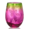 Discount ???? BarMan FLAMINGO TROPICS 20 Oz. STEMLESS WINE GLASS ✔️