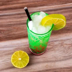 Cheap ✔️ BarMan BarConic® Collins Glass- Tropical Leaves Pattern - 9.5 Ounce ???? -BarMan - shop green leaf collins scene 3 700x700