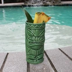 Promo ⌛ BarMan BarConic® Tiki Drinkware – Growl – 12oz. ???? -BarMan - shop growl ceramic tiki mug green cup 1 700x700