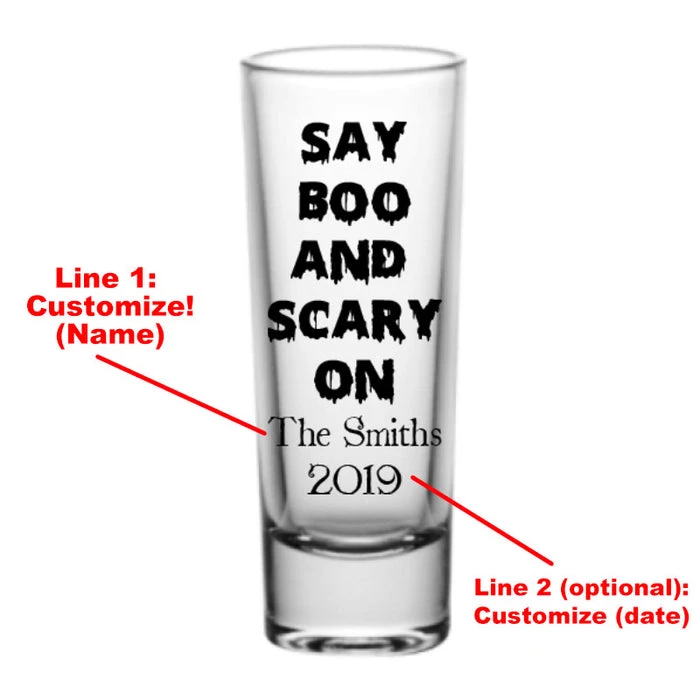 Coupon ???? BarMan CUSTOMIZABLE - 2oz Tall Clear Shot Glass - ???? Halloween- Say Boo And Scary On ???? 2 Coupon ???? BarMan CUSTOMIZABLE - 2oz Tall Clear Shot Glass - ???? Halloween- Say Boo And Scary On ???? - Image 2