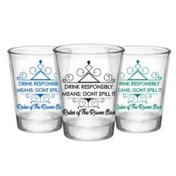 Coupon ???? BarMan Customizable 1.75 Oz. Clear Shot Glass- Drink Responsibly Means Don't Spill It! The Rules Of The Bar! - AYN ????