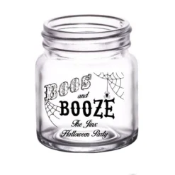 New ⌛ BarMan CUSTOMIZABLE - 2oz Clear Mini Mason Jar Shot Glass - Boos & Booze ✔️
