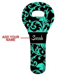 New ???? BarMan ADD YOUR NAME Wine Totes - Floral Pattern - Several Design Options ???? -BarMan - shop lg wt 67 floral custom floral pattern wine totes teal hot to 700x700
