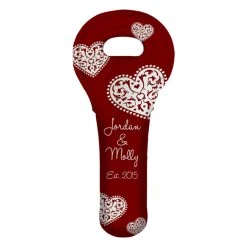 Deals ???? BarMan ADD YOUR NAME Wine Totes - Heart Pattern - Several Color Options ✔️ -BarMan - shop lg wt 67 hearts add your name custom wine bottle tote red 700x700