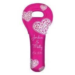 Deals ???? BarMan ADD YOUR NAME Wine Totes - Heart Pattern - Several Color Options ✔️ -BarMan - shop lg wt 67 hearts add your name custom wine bottle totes pink 1 700x700