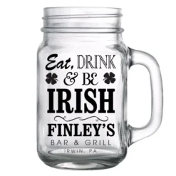 Flash Sale ???? BarMan CUSTOMIZABLE - 16oz Mason Jar With Handle - Irish ????