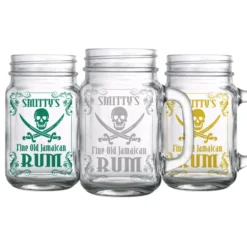 Budget ???? BarMan CUSTOMIZABLE - 16oz Mason Jar With Handle - Rum ???? -BarMan - shop mason jars 16oz rum web 5 700x700
