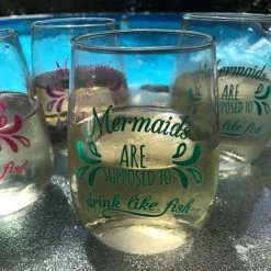 Wholesale ???? BarMan Mermaids Are Supposed To Drink Like Fish Stemless Wine Glasses ✔️ -BarMan - shop mermaids are supposed to drink like fish wine glasses 2 700x700