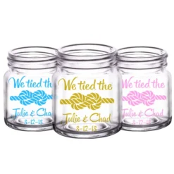 Deals ???? BarMan CUSTOMIZABLE - 2oz Clear Mini Mason Jar Shot Glass - Tied The Knot ???? -BarMan - shop mini mason jar knot web 5 700x700