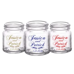 Brand new ✔️ BarMan CUSTOMIZABLE - 2oz Clear Mini Mason Jar Shot Glass - Simplistic ???? -BarMan - shop mini mason simplistic web trio 700x700