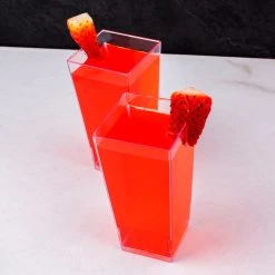 Promo ???? BarMan Clear Mini Tall Square Cups - 16 Count - 3.5 Ounce ???? -BarMan - shop mini tall square cup scene2 700x700