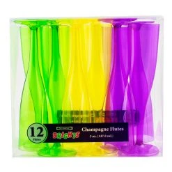 New ???? BarMan 1 Piece Neon Pack Of Champagne Glasses - 12 Count - 5oz ❤️ -BarMan - shop neon 1 piece champagne cup scene2 700x700