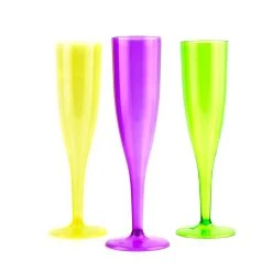 New ???? BarMan 1 Piece Neon Pack Of Champagne Glasses - 12 Count - 5oz ❤️