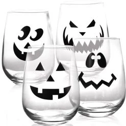 Best deal ???? BarMan ???? Halloween Jack O'Lantern Stemless Wine Glasses ???? -BarMan - shop pumpkin wine glasses jalloween set 700x700