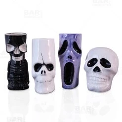 Promo ✔️ BarMan Spooky Tiki Mugs Drinkware Package - Set Of 4 + FREE Mystery Tiki ????