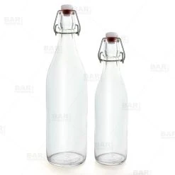 Deals ???? BarMan Round Glass Bottle W/ Swing Top - Available In 1 Liter Or 17 Ounce ????