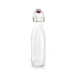Hot Sale ???? BarMan Square Glass Bottle W/ Swing Top - Available In 1 Liter Or 17 Ounce ❤️ -BarMan - shop square clear bottle swing top bpc 17oz 700x700