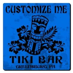 Flash Sale ???? BarMan CUSTOMIZABLE Coaster - 3.5in Square Foam - Tiki Design ???? -BarMan - shop square foam coaster blu tiki web1 700x700