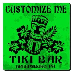 Flash Sale ???? BarMan CUSTOMIZABLE Coaster - 3.5in Square Foam - Tiki Design ???? -BarMan - shop square foam coaster grn tiki web1 700x700