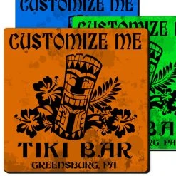 Flash Sale ???? BarMan CUSTOMIZABLE Coaster - 3.5in Square Foam - Tiki Design ????