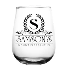 Best reviews of ✔️ BarMan CUSTOMIZABLE - Stemless Wine Glass - 17 Ounce - Crest Design 2 ???? -BarMan - shop stemless wine glass crest2 web 700x700