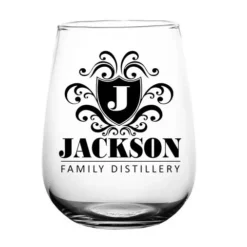 Promo ???? BarMan CUSTOMIZABLE - Stemless Wine Glass - 17 Ounce - Crest Design 3 ???? -BarMan - shop stemless wine glass crest3 web 700x700