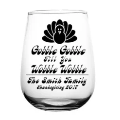 Best reviews of ⭐ BarMan CUSTOMIZABLE - Stemless Wine Glass - 17 Ounce - Gobble Gobble ???? -BarMan - shop stemless wine glass gobble web 700x700