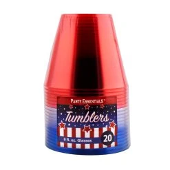 Buy ???? BarMan Red, Clear, And Blue Tumblers - 20ct. - 9 Ounce ????