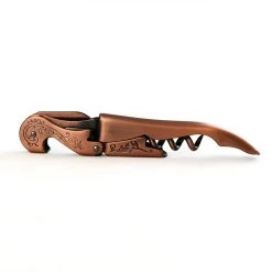 Outlet ???? BarMan Corkscrew - Copper Plated Double Lever W/ Embellished Etching ???? -BarMan - shop twine embellished corkscrew copper bpc 1 700x700