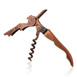 Outlet ???? BarMan Corkscrew - Copper Plated Double Lever W/ Embellished Etching ????