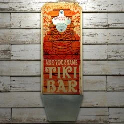 Flash Sale ✨ BarMan CUSTOMIZABLE Wall Mounted Wood Plaque Bottle Opener & Cap Catcher - Vintage Tiki Bar ???? -BarMan - shop wall mount cap catcher tiki1 700x700
