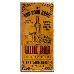 Discount ⭐ BarMan CUSTOMIZABLE Large Vintage Wooden Bar Sign - Wine Bar - 11 3/4" X 23 3/4" ????