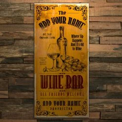 Discount ⭐ BarMan CUSTOMIZABLE Large Vintage Wooden Bar Sign - Wine Bar - 11 3/4" X 23 3/4" ???? -BarMan - shop wine bar wood plank sign web1 700x700
