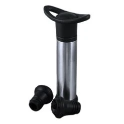 Budget ???? BarMan Wine Pump With Stoppers - Black And Stainless Steel ⌛