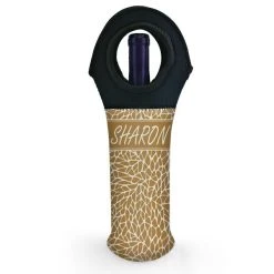 Deals ???? BarMan CUSTOMIZABLE Wine Bottle Tote W/ Black Handle - Crackle Pattern (Color Options) ???? -BarMan - shop wine tote web bw ayn crackle tan 700x700