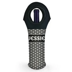 Budget ✔️ BarMan CUSTOMIZABLE Wine Bottle Tote W/ Black Handle - Floral Pattern (Color Options) ???? -BarMan - shop wine tote web bw ayn floral white 700x700