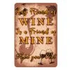 Outlet ⭐ BarMan Metal Bar Sign - Customized - Wine Friend - 12" X 18" ????