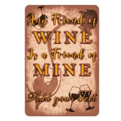 Outlet ⭐ BarMan Metal Bar Sign - Customized - Wine Friend - 12" X 18" ????